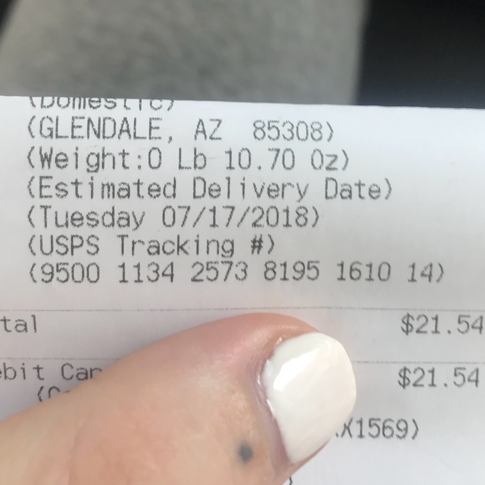 PROOF OF POSTAGE FOR MARINA